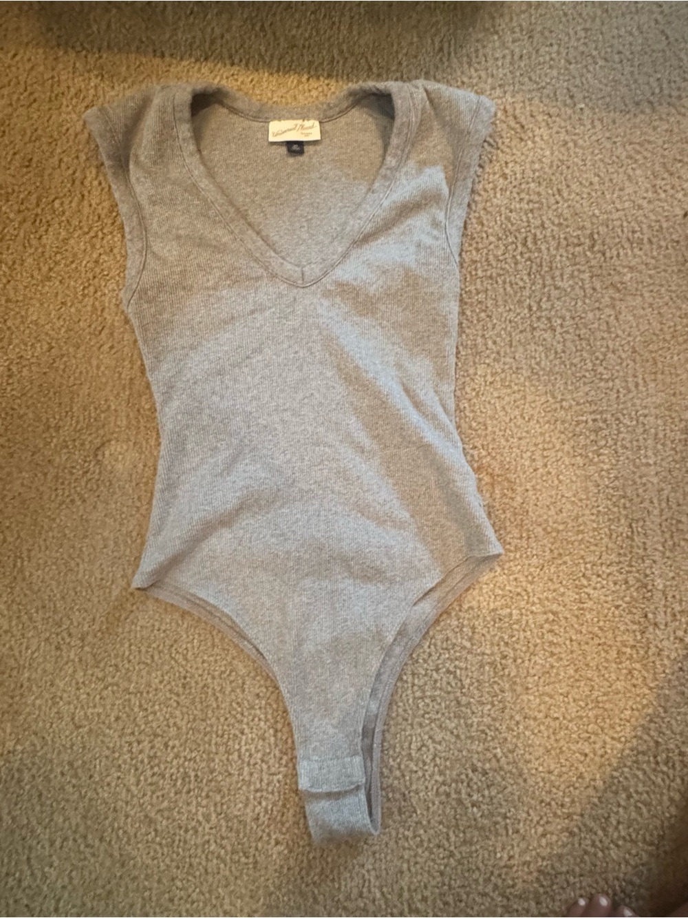 Target Gray V-Neck Sleeveless Bodysuit